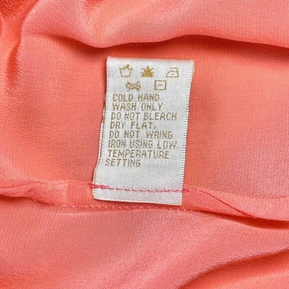 NWT Gold Hawk 100% Silk Blouse Tunic Sz.M Peach Orange Sleeveless Career Office - Picture 7 of 12